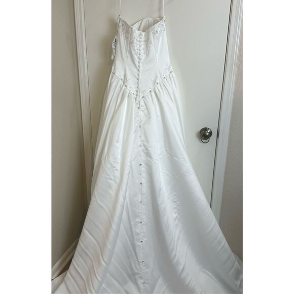 Mori Lee NEW size 12 strapless bridal wedding dress with train - Picture 13 of 16